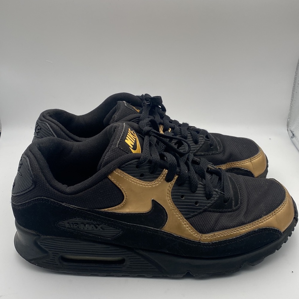 Nike Air Max 90 Essential 'Black Gold’ Men’s Sneakers Size 10 - Picture 3 of 7